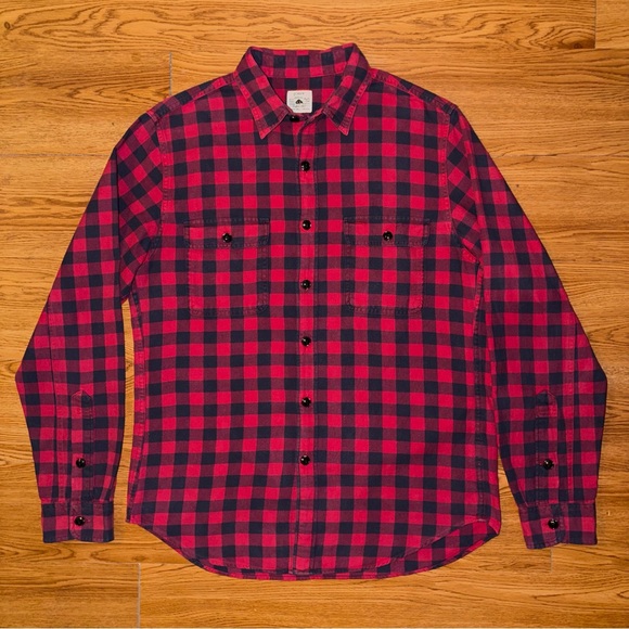 J. Crew Men’s Authentic Buffalo Plaid Long Sleeve Work Shirt Red/Black Medium - Picture 10 of 10